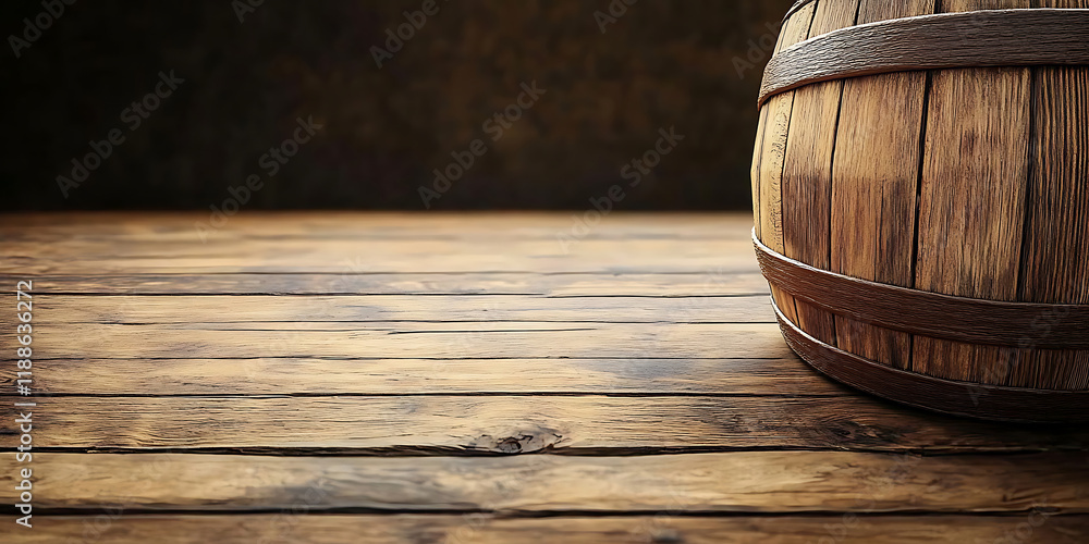 Wooden barrel placed on a large area of white space showcasing the natural wood texture, a design material with high-definition clarity, perfect composition, and amazing details captured with master Wooden barrel placed on a large area of white space showcasing the natural wood texture, a design material with high-definition clarity, perfect composition, and amazing details captured with master