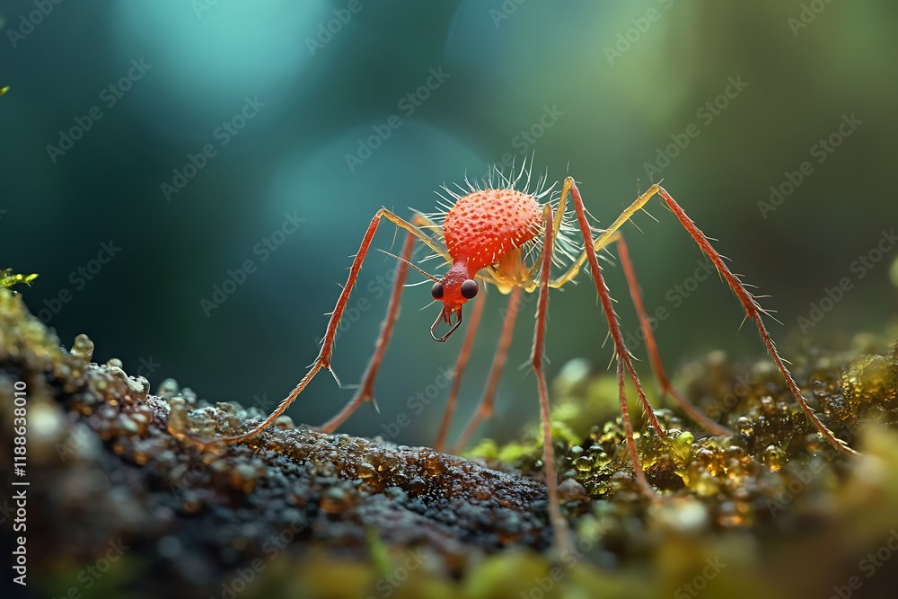 Artistic macro photography of unique ophiocord insect habitat in natural forest environment Artistic macro photography of unique ophiocord insect habitat in natural forest environment