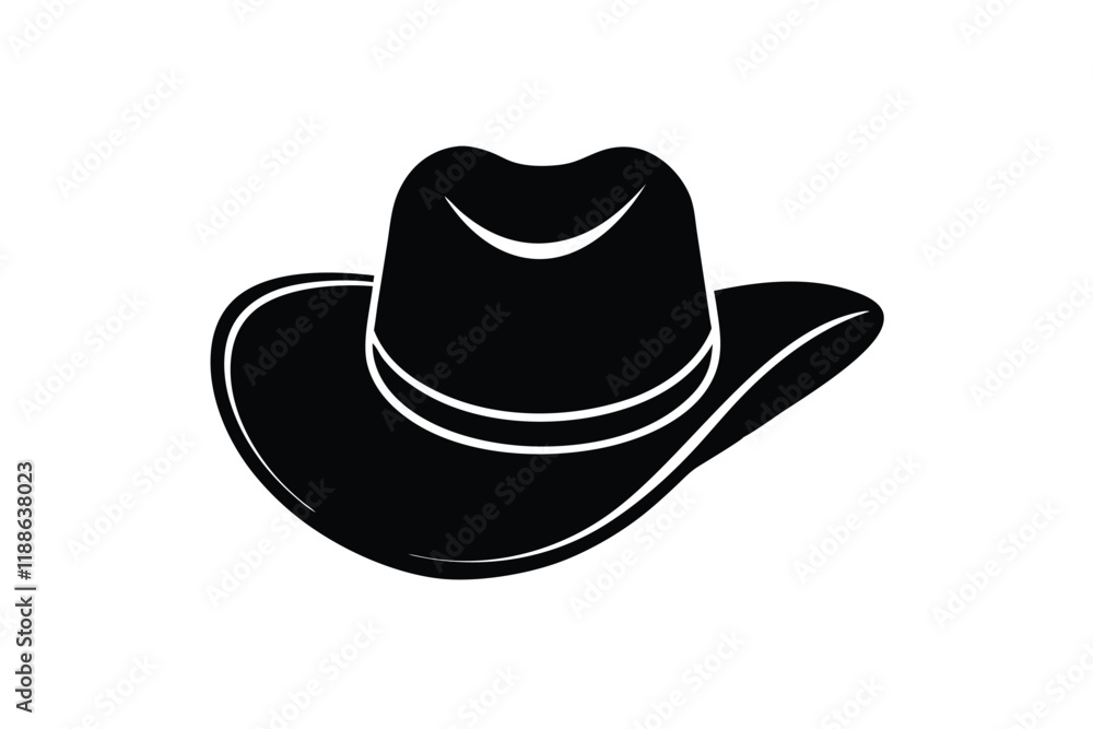 Cowboy hat icon in silhouette style vector art illustration and Editable stroke Cowboy hat icon in silhouette style vector art illustration and Editable stroke