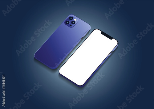 Smartphone  Mockup. Mobile phone. Telephone. Realistic vector illustration.