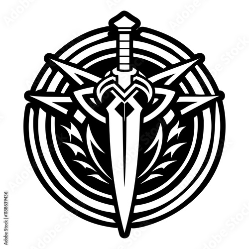 A solid style icon of dagger tattoo
