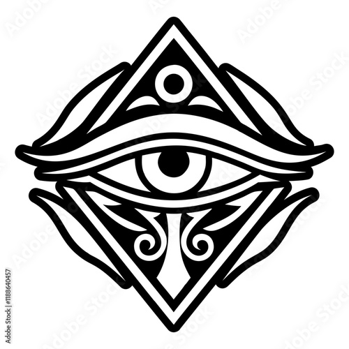 A filled style icon of horus eye tattoo