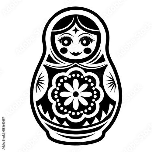 A solid style icon of matryoshka doll tattoo