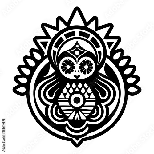 A glyph style icon of native tattoo