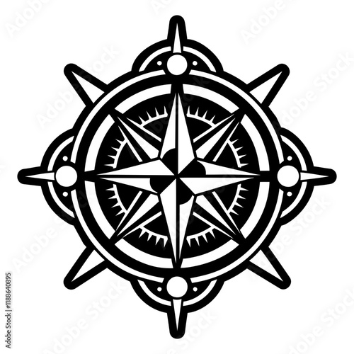 A solid style icon of nautical star tattoo