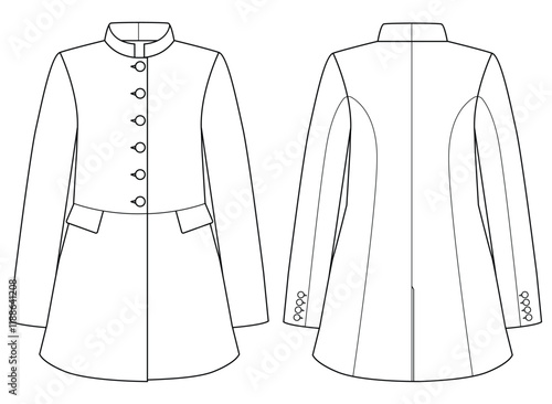 military women blazer  Suit Jacket vector illustration design,