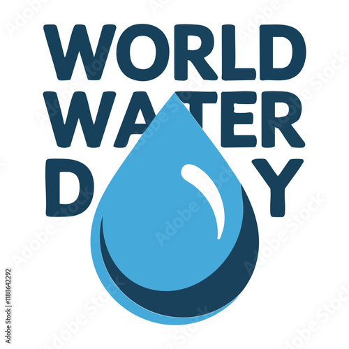 drop of water World Water Day - vector abstract waterdrop concept. Save the water - ecology concept background with paper cut water drop