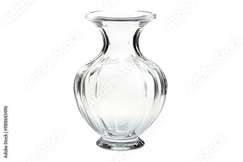 Elegant glass vase isolated on transparent background for decor ideas