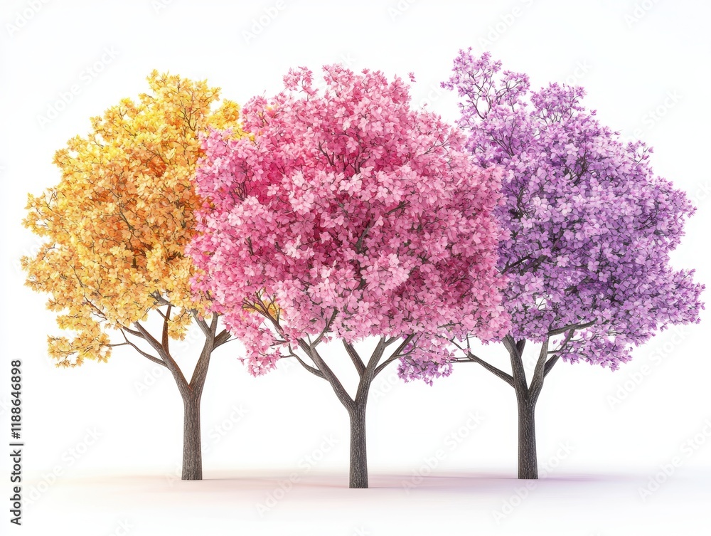 Captivating aerial view of cherry blossoms in a scenic spring park