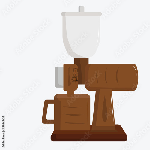 A coffee grinder is a tool used to grind or crush coffee into finer or smaller pieces. This tool is used to grind coffee beans into powder.