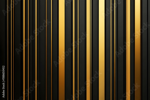 Abstract gold and black striped template, with a striking design featuring vertical golden accents