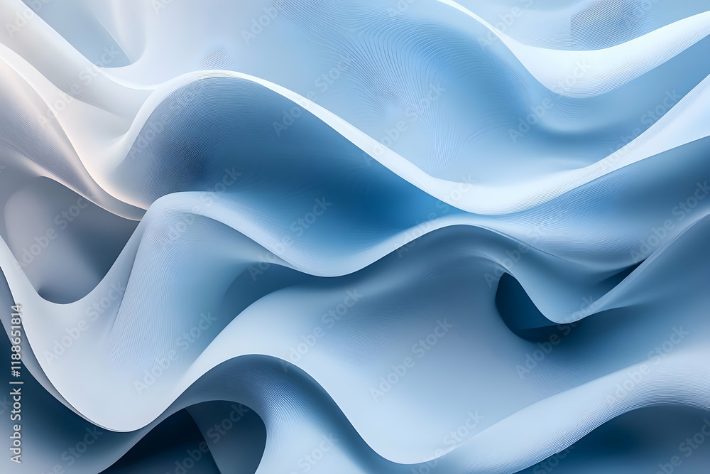 Abstract light blue and white wave pattern with gradient transitions and smooth curves Abstract light blue and white wave pattern with gradient transitions and smooth curves