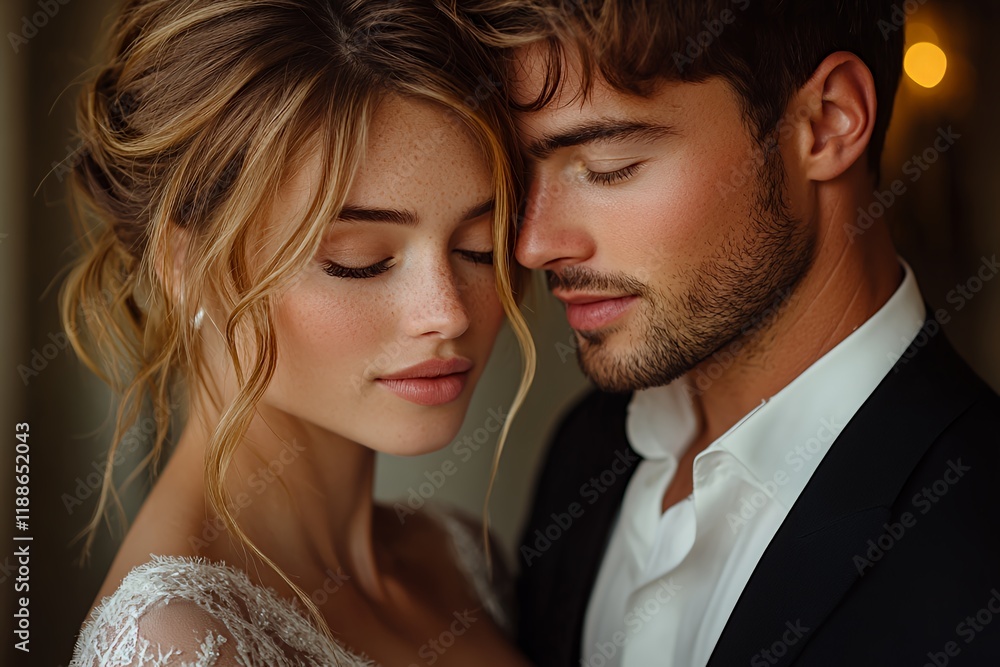 Romantic Couple Sharing an Intimate Moment in Soft Lighting During a Special Occasion Romantic Couple Sharing an Intimate Moment in Soft Lighting During a Special Occasion