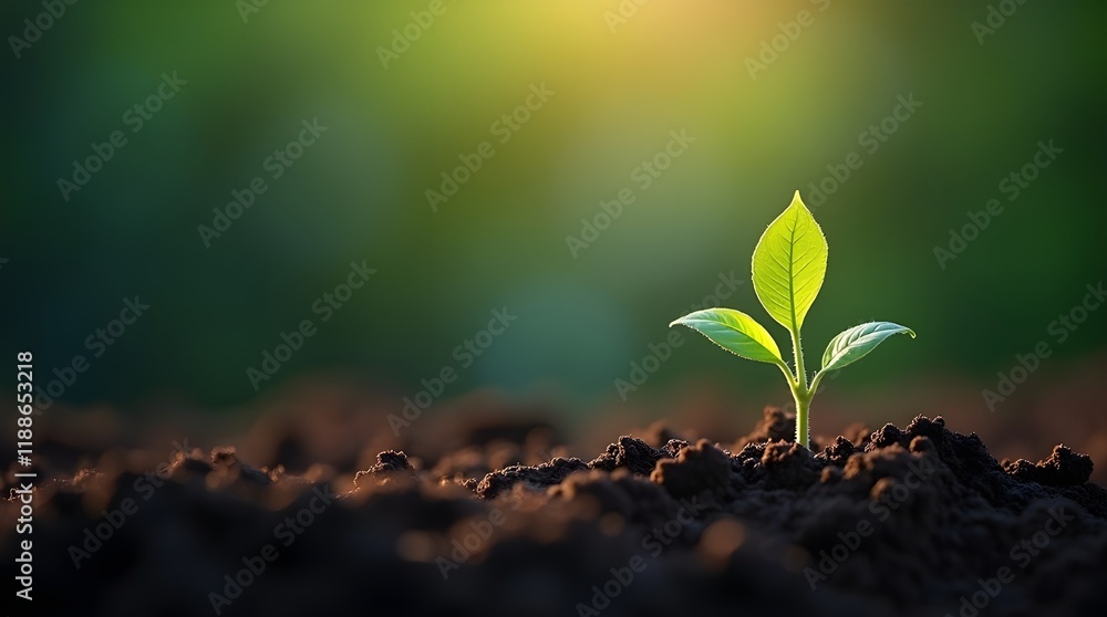 Nurturing the Future: Close-Up of a Seedling Sprouting in Soil Nurturing the Future: Close-Up of a Seedling Sprouting in Soil