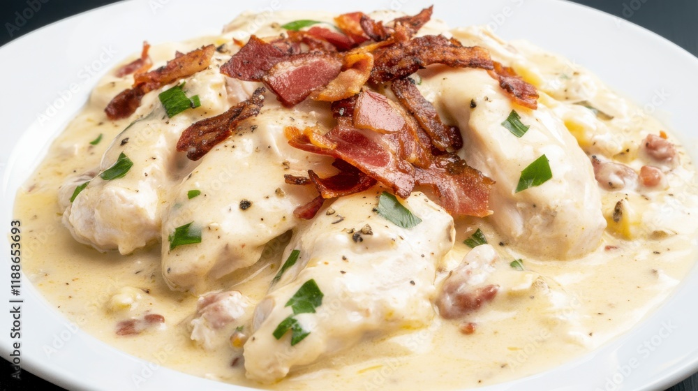 Creamy Chicken with Bacon: A Delicious and Easy Recipe for a Perfect Comfort Food Dinner Creamy Chicken with Bacon: A Delicious and Easy Recipe for a Perfect Comfort Food Dinner