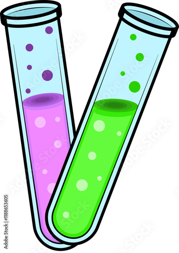 Chemical test tube vector illustration.