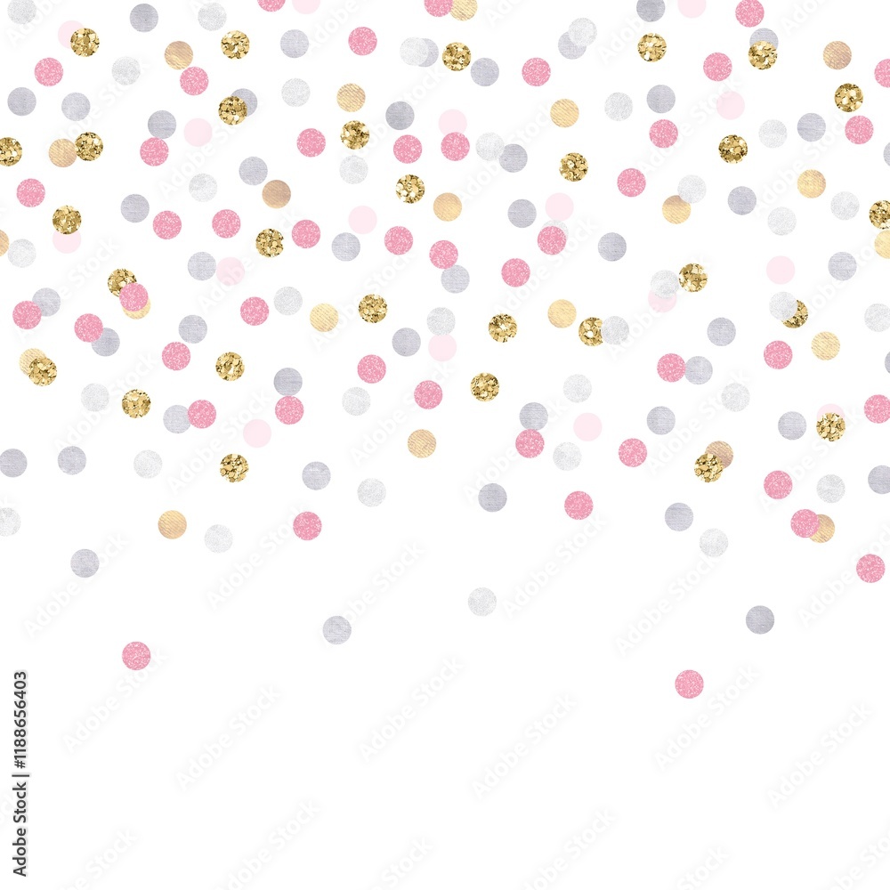 Confetti Digital Paper Background, White Background Confetti Digital Paper Background, White Background