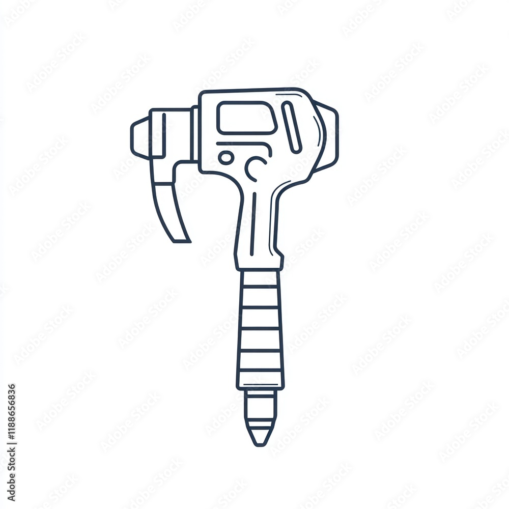 A Line Drawing Of A Rivet Gun Tool A Line Drawing Of A Rivet Gun Tool
