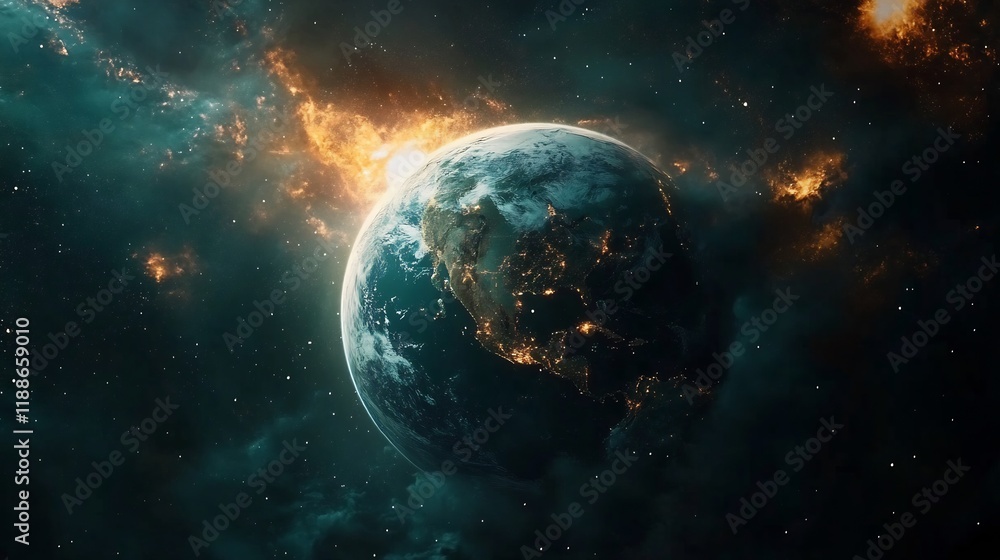 Majestic Earth: A Cosmic View of Our Planet at Night Majestic Earth: A Cosmic View of Our Planet at Night