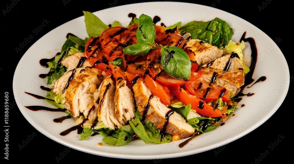 Scrumptious Balsamic Glazed Chicken Salad with Fresh Tomatoes and Basil Scrumptious Balsamic Glazed Chicken Salad with Fresh Tomatoes and Basil