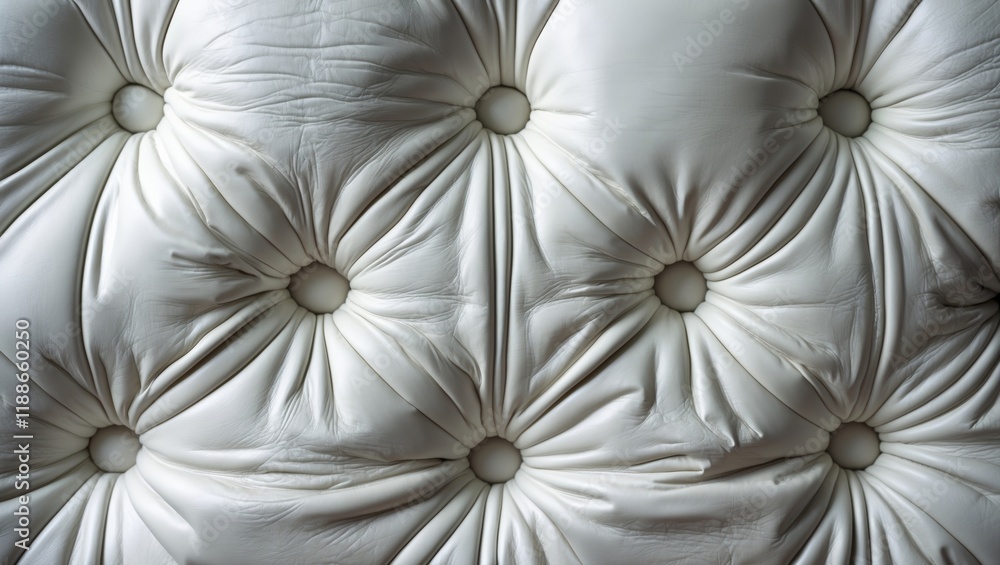 Fototapeta premium Elegant white leather upholstery background texture