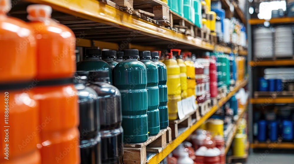 Colorful Containers in a Warehouse: A View of Industrial Storage Colorful Containers in a Warehouse: A View of Industrial Storage