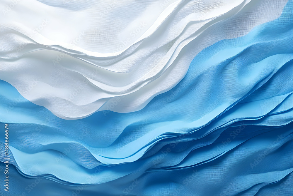 Obraz premium Artistic blue and white wave painting with flowing textures and a tranquil mood