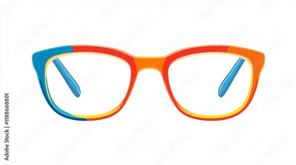 Stylish Color Frame Optical Glasses Wide Angle Object Photo Stylish Color Frame Optical Glasses Wide Angle Object Photo