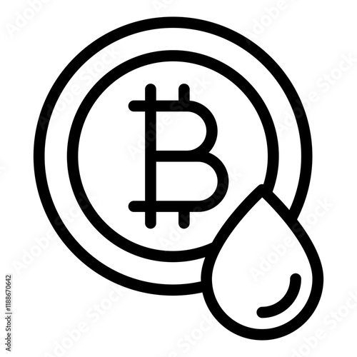 Bitcoin Symbol with Droplet Icon