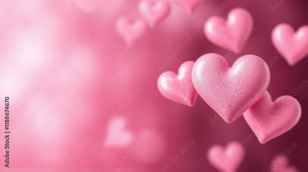 digital painting in soft pastel colors shows pink hearts digital painting in soft pastel colors shows pink hearts