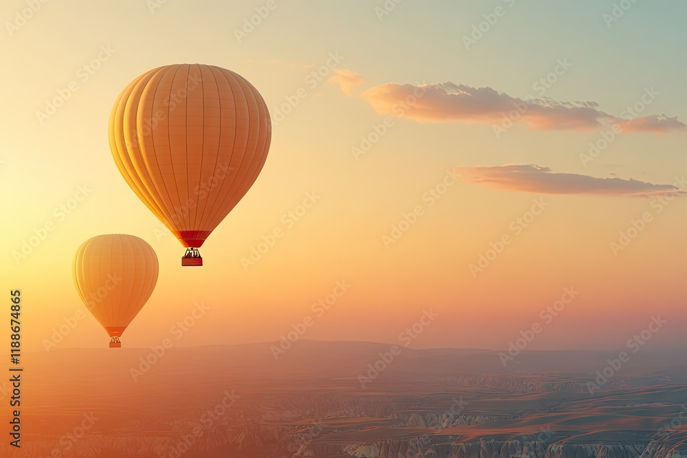 Fototapeta premium hot air balloon in the sunset sky