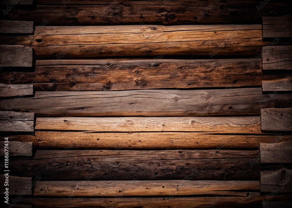 Naklejka premium Old rustic wood plank wall texture background