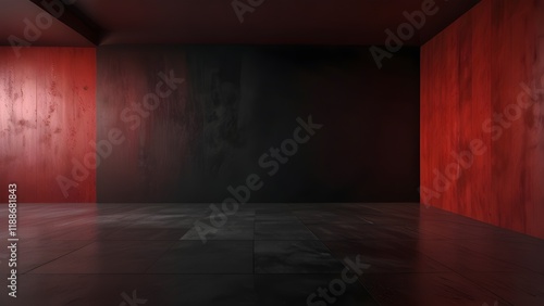 Wallpaper Mural Abstract illustration background texture of beauty dark and light clear red, gradient flat wall and floor in empty spacious room Generative AI Torontodigital.ca