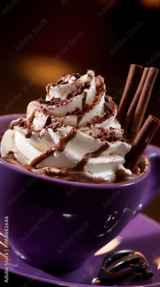 Aromatic Hot Chocolate with Whipped Cream and Chocolate Drizzle Aromatic Hot Chocolate with Whipped Cream and Chocolate Drizzle