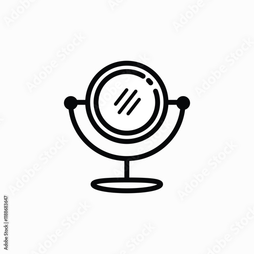 Mirror line icon in flat design with element for web site design and mobile apps. Modern infographic logo and symbol. Mirror vector line pictogram