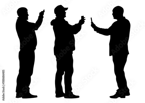 Woman and man with a photo camera on white background
