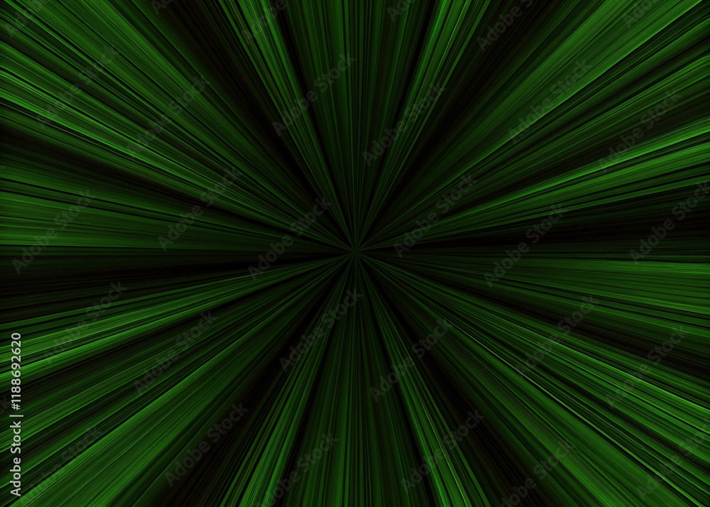Fototapeta premium Abstract green ray star burst background with smooth line radiation