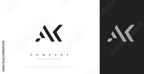 Initial AK Logo Design Vector 