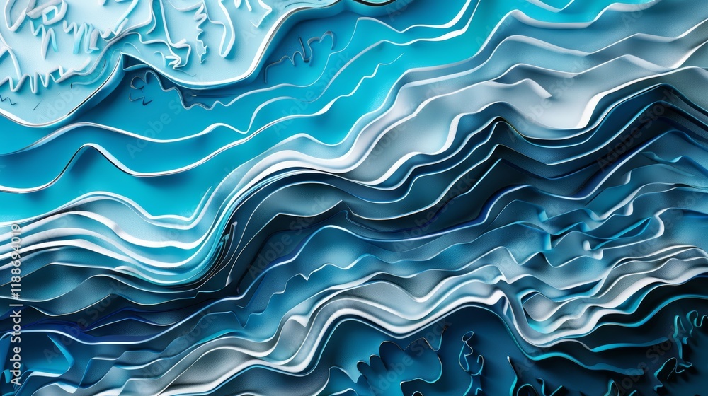 Obraz premium Abstract Blue Wave Wallpaper