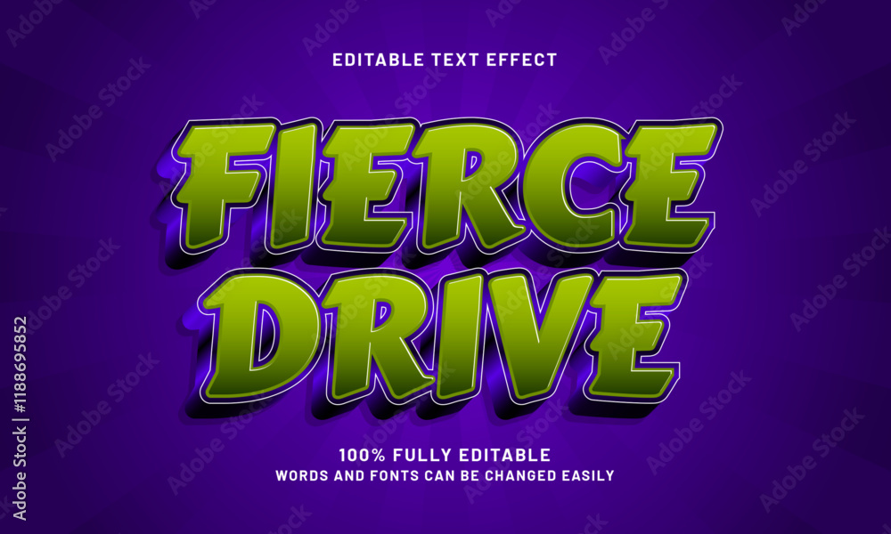 Obraz premium fierce drive editable text effects with a power and strong theme