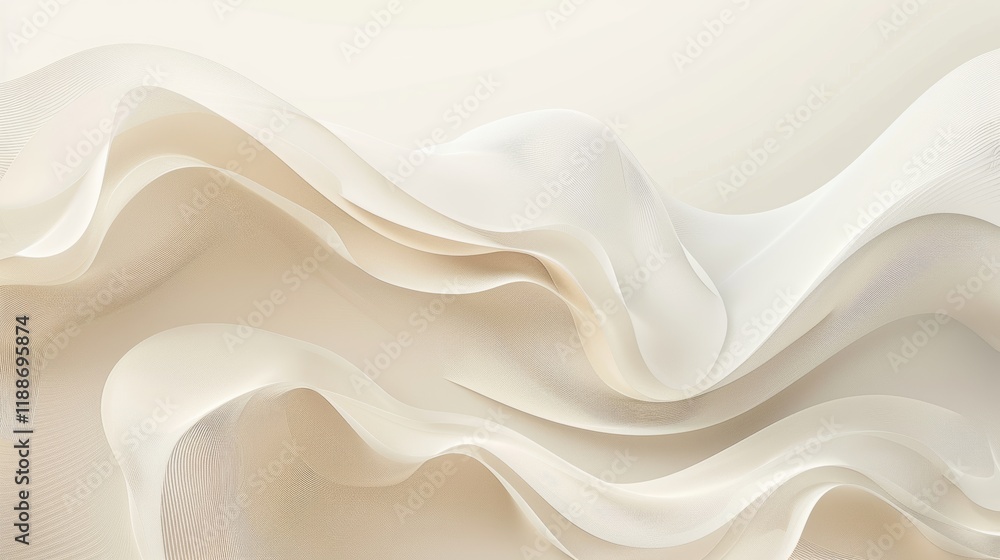 Obraz premium Cream-Colored Fabric Drape Wallpaper