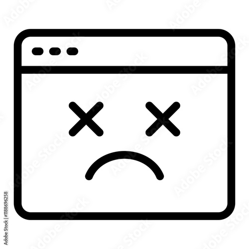 error 404 outline icon