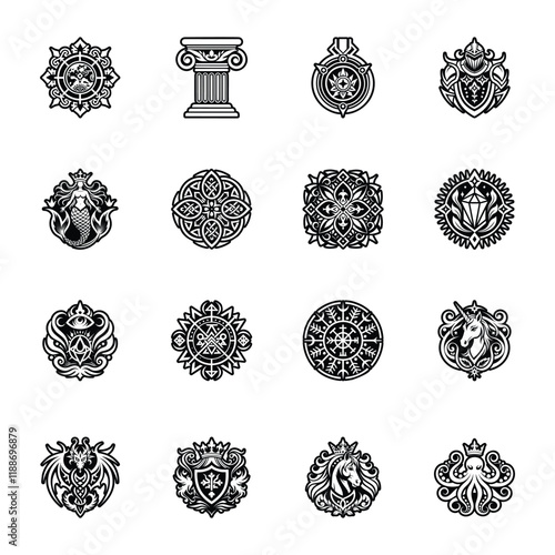 Collection of Glyph Style Sovereignty Icons 

