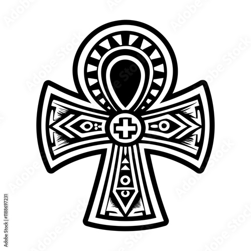A filled style icon of ankh symbol