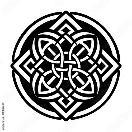 A glyph style icon of celtic shield