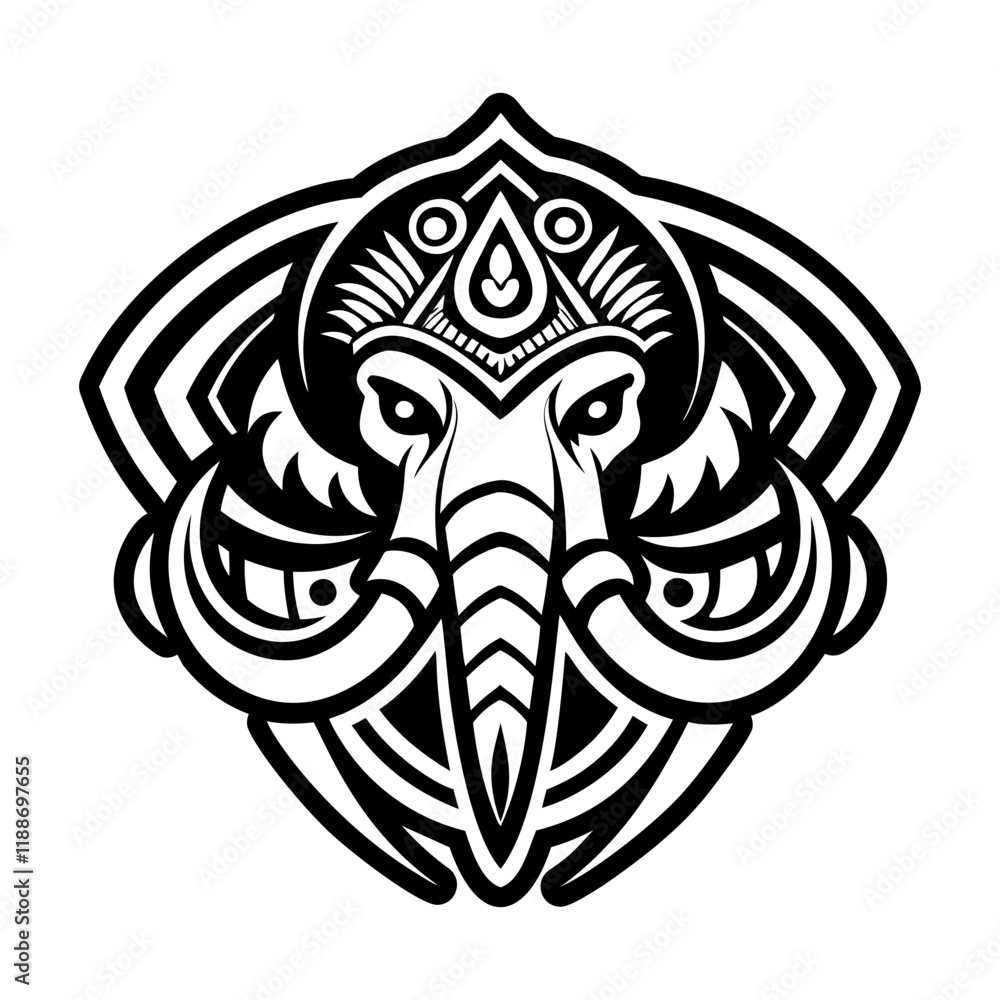 Fototapeta premium Elephant tusk icon in glyph style