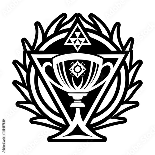 A glyph style icon of holy grail