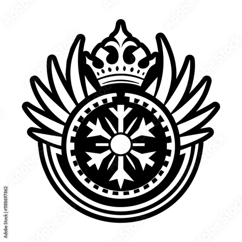 A filled style icon of imperial symbol