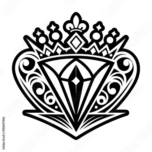 A filled style icon of jewel crown