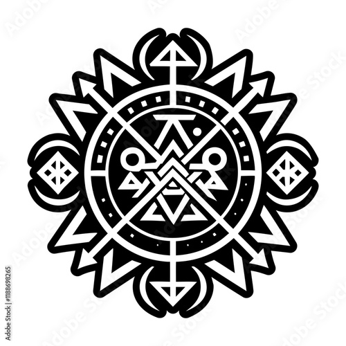 Mystic rune icon in glyph style
